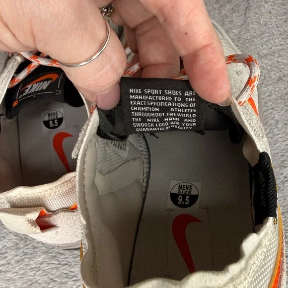 Nike Trail Sneakers Beige Orange Swoosh Cordura Outdoor Shoes Men’s 9.5 NWT - Picture 11 of 14